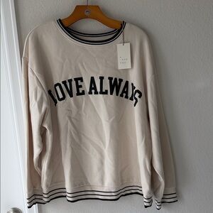 A New Day Cream Sweater with Black Stripes